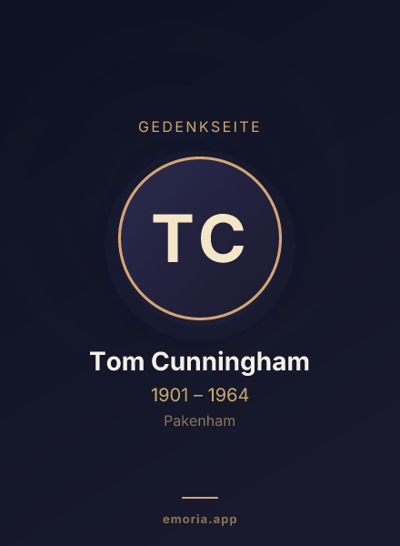 Gedenkportrait von Tom Cunningham