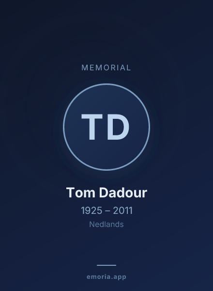 Memorial portrait of Tom Dadour