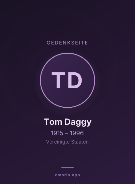 Gedenkportrait von Tom Daggy