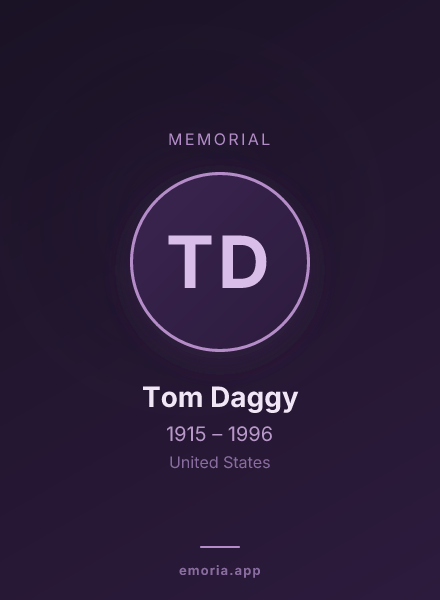 Memorial portrait of Tom Daggy