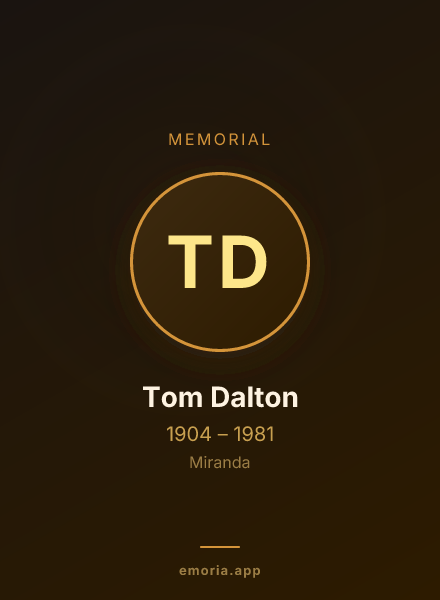 Memorial portrait of Tom Dalton