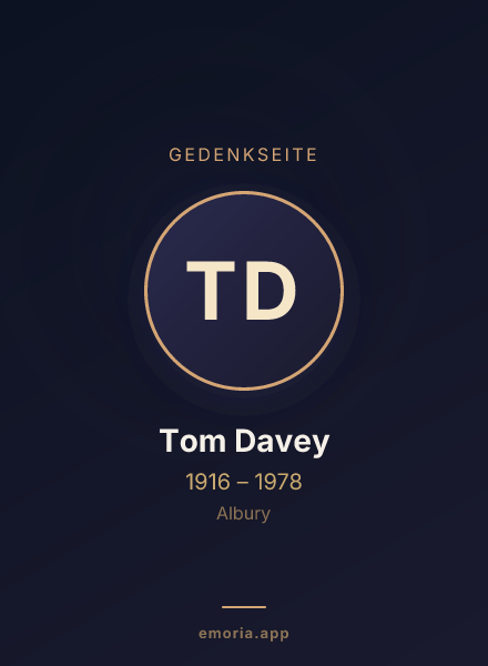 Gedenkportrait von Tom Davey