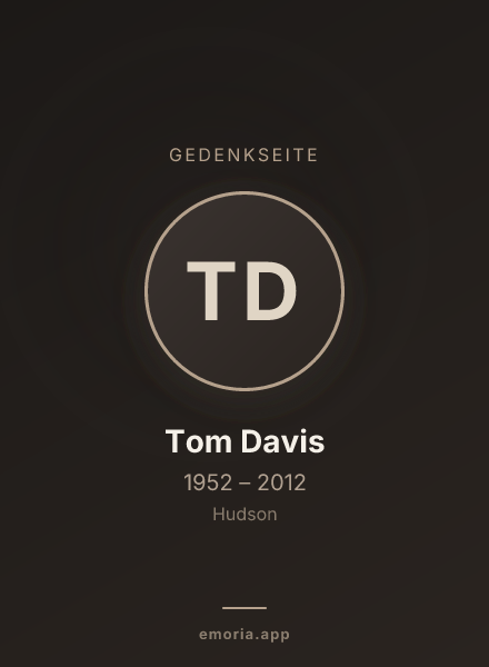 Gedenkportrait von Tom Davis