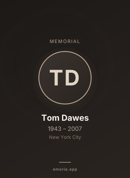 Memorial portrait of Tom Dawes