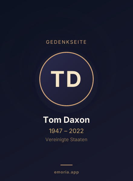 Gedenkportrait von Tom Daxon