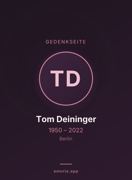 Gedenkportrait von Tom Deininger