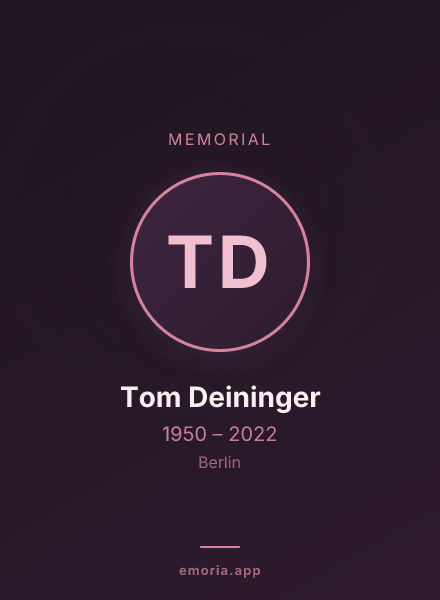 Memorial portrait of Tom Deininger