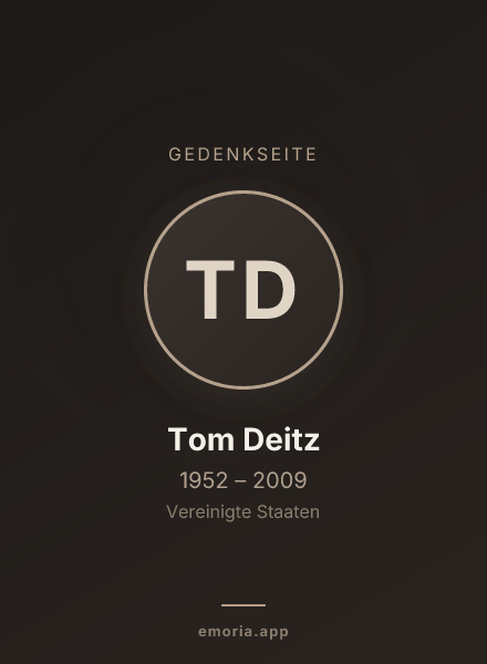Gedenkportrait von Tom Deitz
