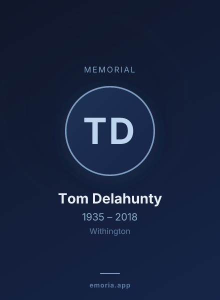 Memorial portrait of Tom Delahunty