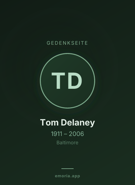 Gedenkportrait von Tom Delaney