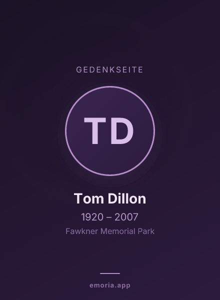 Gedenkportrait von Tom Dillon