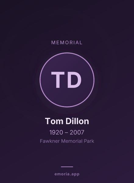 Memorial portrait of Tom Dillon