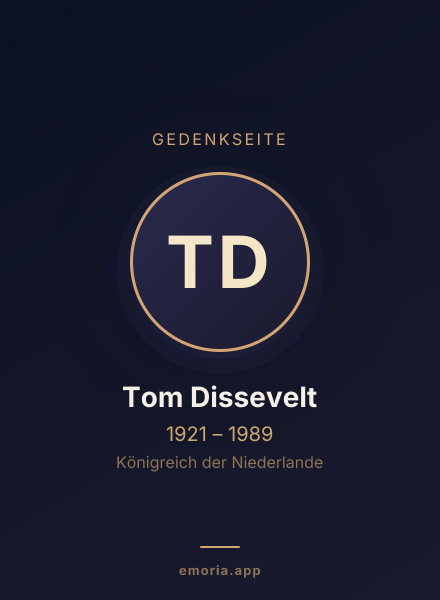 Gedenkportrait von Tom Dissevelt