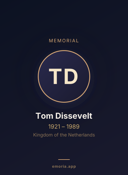 Memorial portrait of Tom Dissevelt