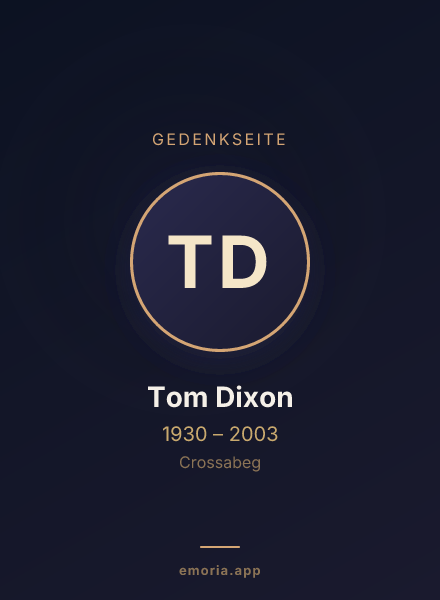Gedenkportrait von Tom Dixon