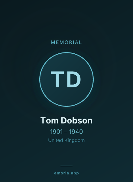 Memorial portrait of Tom Dobson