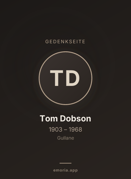 Gedenkportrait von Tom Dobson