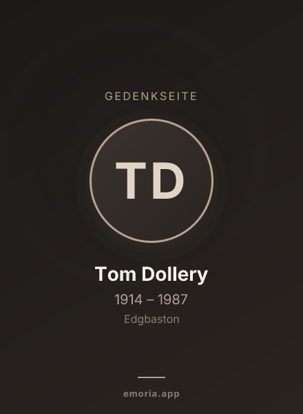 Gedenkportrait von Tom Dollery