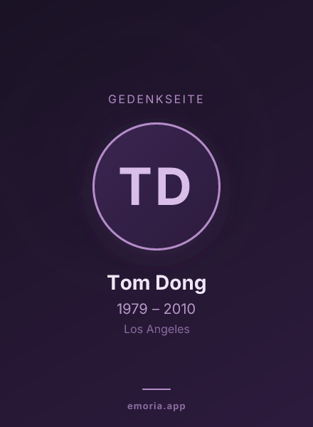 Gedenkportrait von Tom Dong