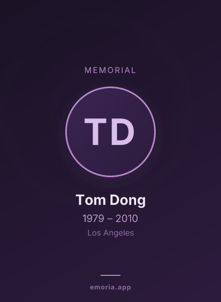 Memorial portrait of Tom Dong