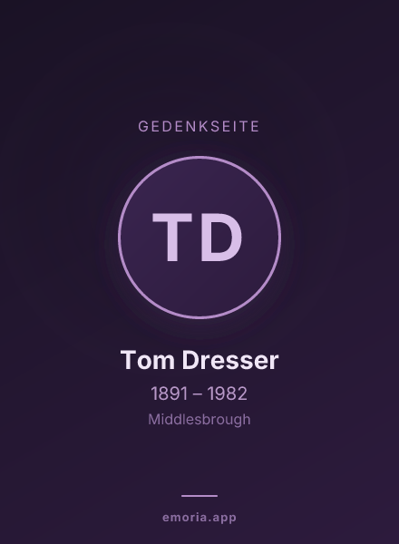 Gedenkportrait von Tom Dresser