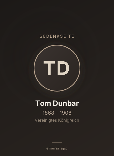 Gedenkportrait von Tom Dunbar