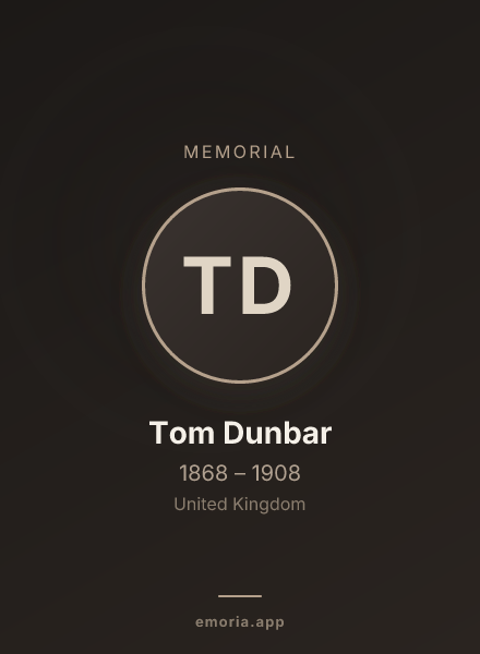 Memorial portrait of Tom Dunbar
