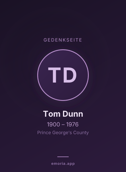 Gedenkportrait von Tom Dunn