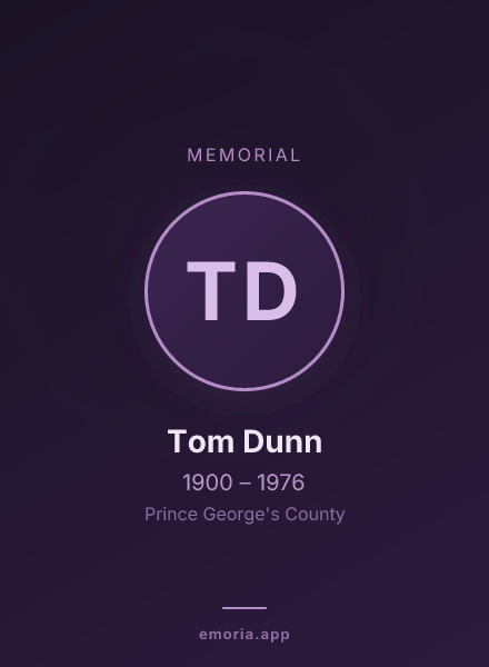 Memorial portrait of Tom Dunn
