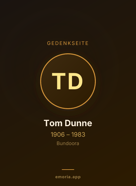 Gedenkportrait von Tom Dunne