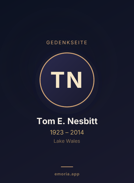 Gedenkportrait von Tom E. Nesbitt