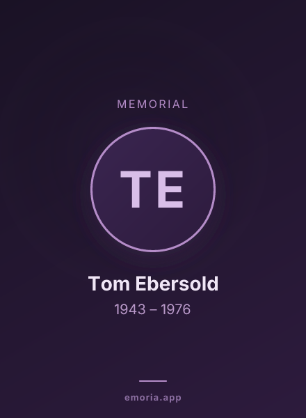Memorial portrait of Tom Ebersold