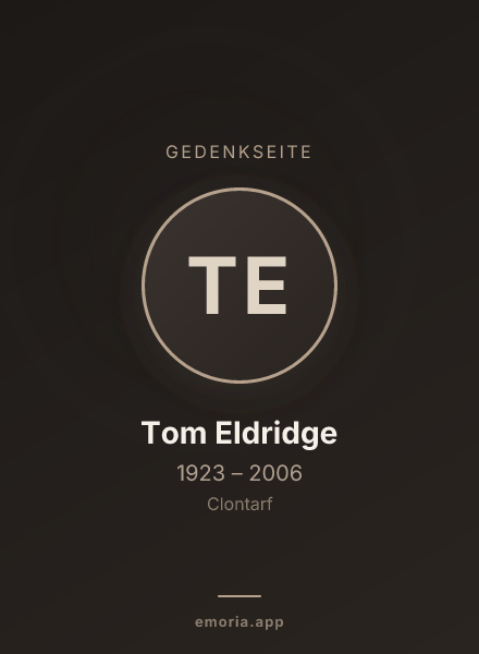 Gedenkportrait von Tom Eldridge