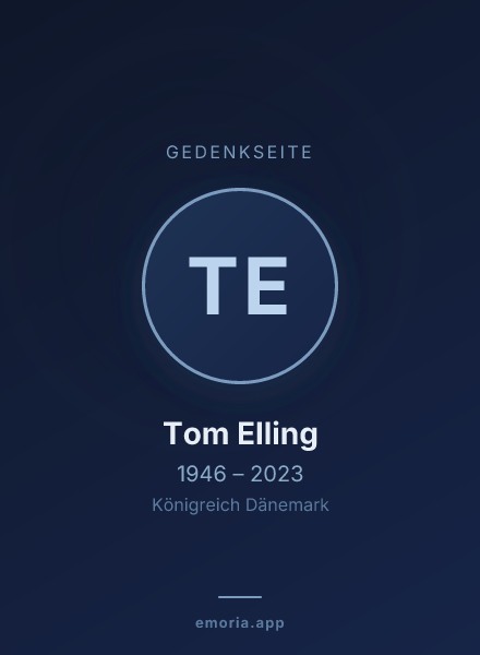 Gedenkportrait von Tom Elling
