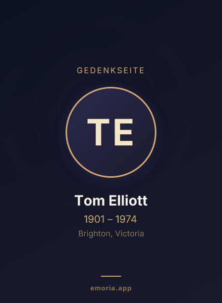 Gedenkportrait von Tom Elliott