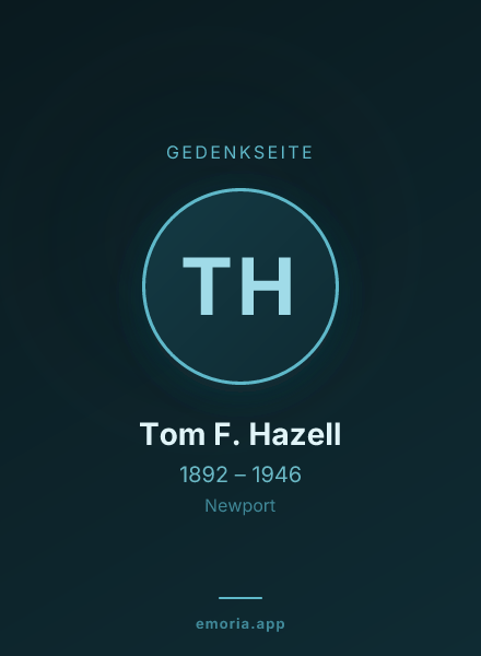 Gedenkportrait von Tom F. Hazell