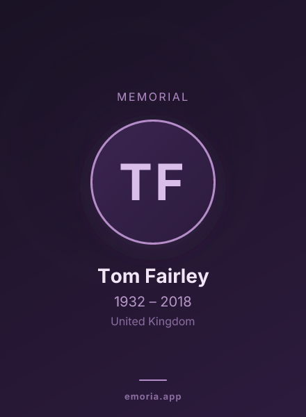 Memorial portrait of Tom Fairley