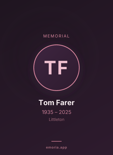 Memorial portrait of Tom Farer