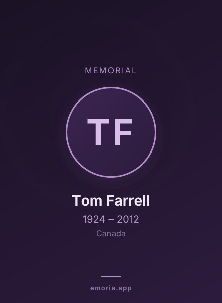 Memorial portrait of Tom Farrell