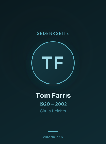 Gedenkportrait von Tom Farris