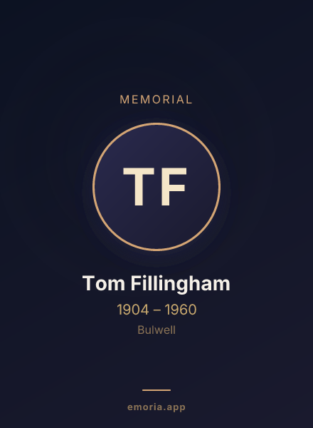 Memorial portrait of Tom Fillingham