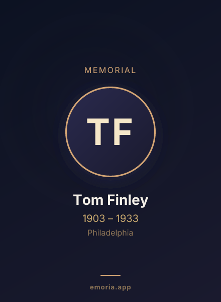 Memorial portrait of Tom Finley
