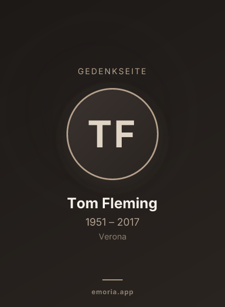 Gedenkportrait von Tom Fleming