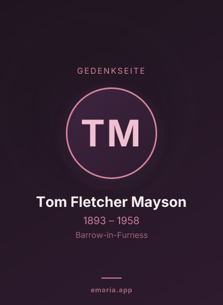 Gedenkportrait von Tom Fletcher Mayson