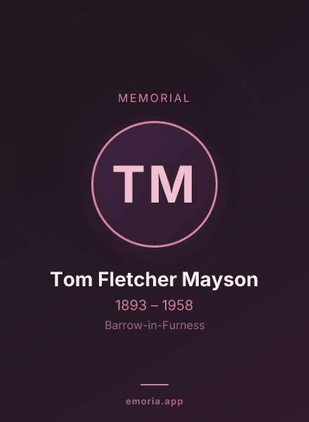 Memorial portrait of Tom Fletcher Mayson