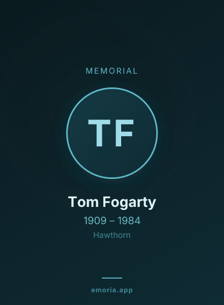 Memorial portrait of Tom Fogarty