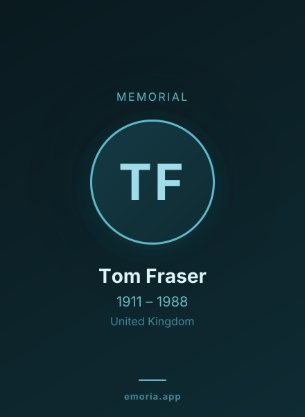 Memorial portrait of Tom Fraser