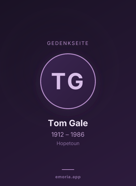 Gedenkportrait von Tom Gale