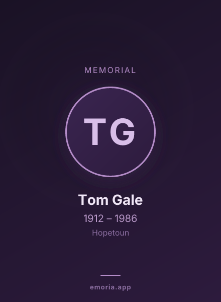 Memorial portrait of Tom Gale