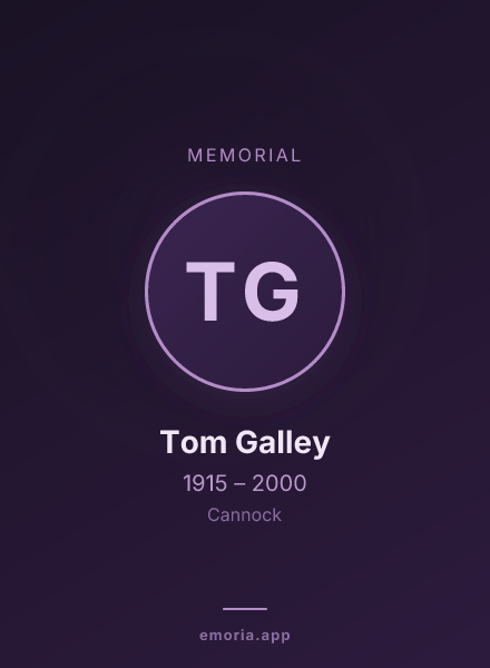 Memorial portrait of Tom Galley